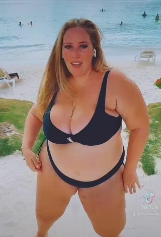 5. Luscious Mar Tarres in Black Bikini at the Beach and Bouncing Boobs