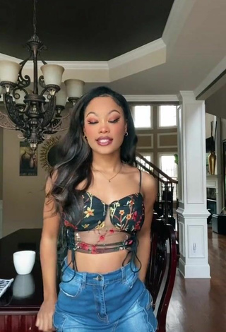 Luscious Mona Swain in Floral Crop Top