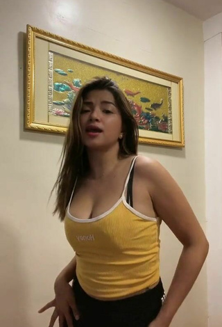 Sexy Marylaine Amahit Shows Cleavage in Crop Top and Bouncing Boobs