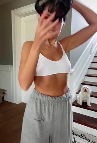 Hot Nastia Kamenskykh in White Crop Top