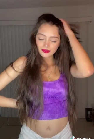 4. Luscious Paola Ruiz in Violet Crop Top