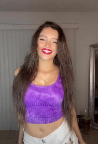 Hottie Paola Ruiz in Violet Crop Top