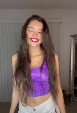 3. Hottie Paola Ruiz in Violet Crop Top