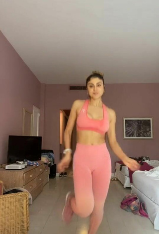 3. Luscious Paula Galindo in Peach Leggings and Bouncing Tits