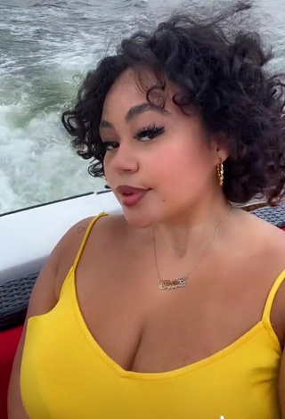 6. Cute Phaith Montoya Shows Cleavage on a Boat