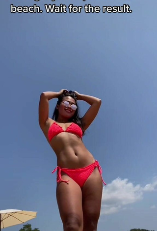 3. Sexy Virgie Ann Casteel in Red Bikini at the Beach