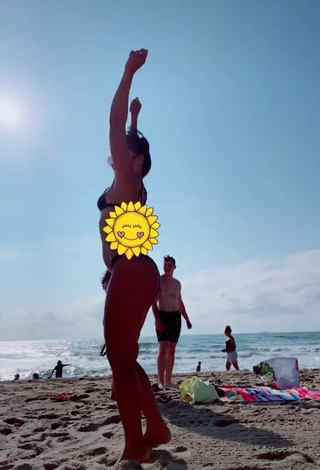 3. Hottie Virgie Ann Casteel in Black Bikini at the Beach