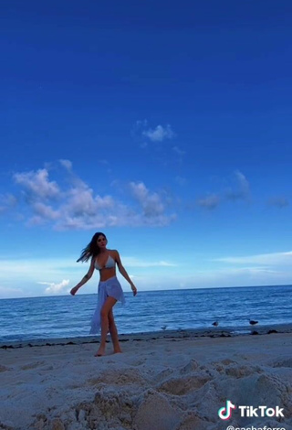 4. Sasha Ferro in Nice Blue Bikini at the Beach