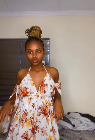 Luscious Sphokuhle.n in Floral Sundress and Bouncing Tits