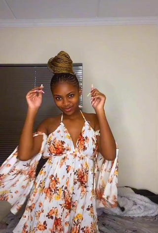 2. Luscious Sphokuhle.n in Floral Sundress and Bouncing Tits