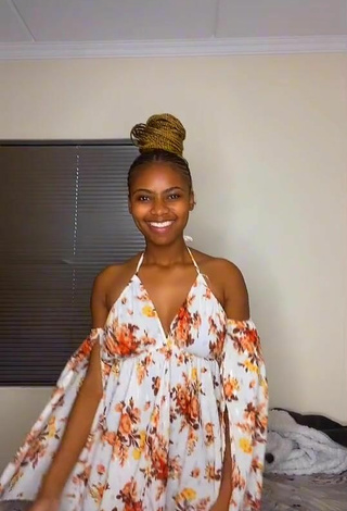 3. Luscious Sphokuhle.n in Floral Sundress and Bouncing Tits