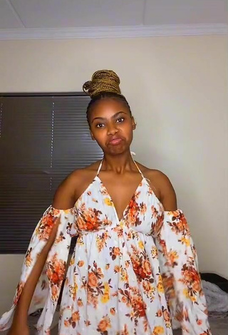 4. Luscious Sphokuhle.n in Floral Sundress and Bouncing Tits