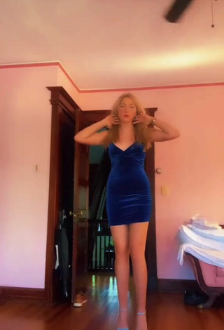 6. Sultry Vikavids in Blue Dress