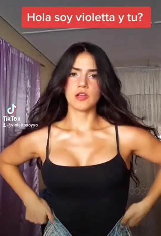 Fine Violetta Ortiz Shows Cleavage in Sweet Black Top