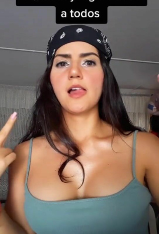 5. Cute Violetta Ortiz Shows Cleavage in Olive Top