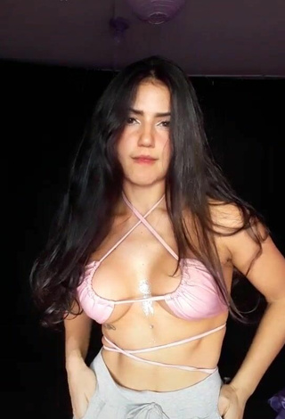 2. Sultry Violetta Ortiz Shows Cleavage in Pink Bikini Top (Underboob)