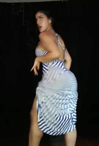 3. Beautiful Violetta Ortiz in Sexy Striped Dress while Twerking