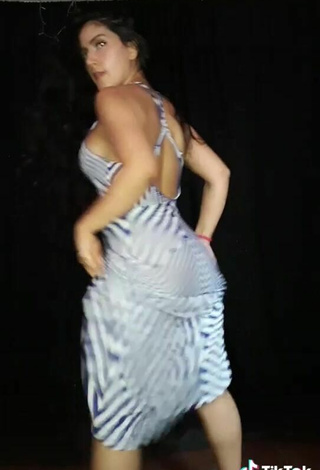 5. Beautiful Violetta Ortiz in Sexy Striped Dress while Twerking