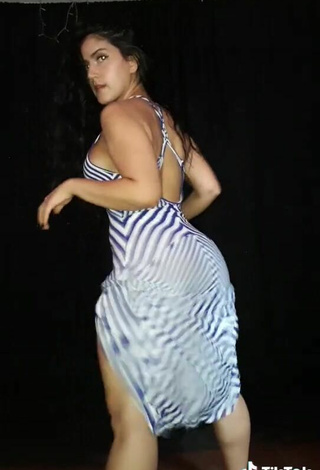 6. Beautiful Violetta Ortiz in Sexy Striped Dress while Twerking