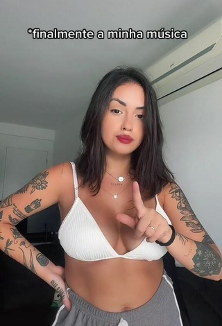 3. Sultry Vitoria Marcilio in White Bikini Top and Bouncing Tits