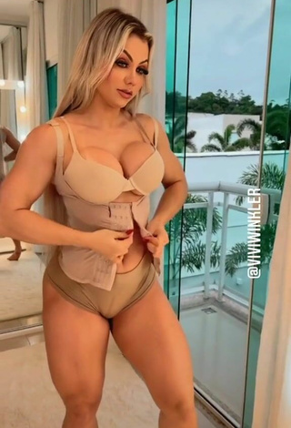 3. Sultry Vivi Winkler Shows Cleavage in Beige Bra