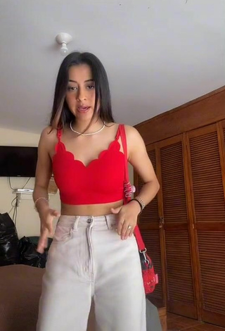 3. Luscious Ximena Izquierdo in Red Crop Top