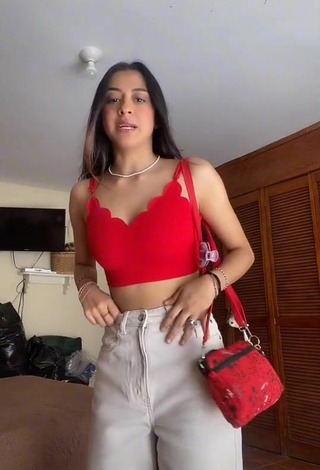 4. Luscious Ximena Izquierdo in Red Crop Top