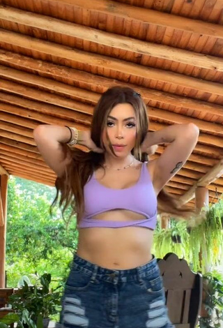 Sultry Yazmin Andreina in Violet Bikini Top (Underboob)