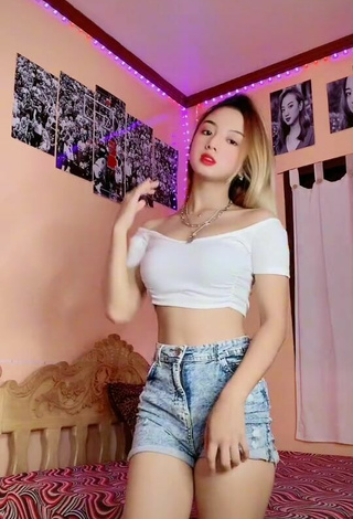 2. Cute Raven Charizz in White Crop Top