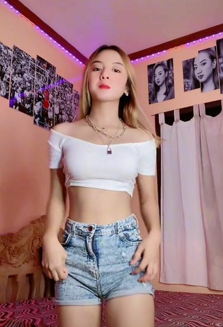 Sultry Raven Charizz in White Crop Top