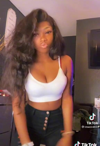 6. Sultry Khilla Mafia Shows Cleavage in White Crop Top