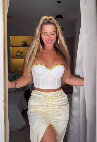 4. Sexy MIRAVI in White Crop Top