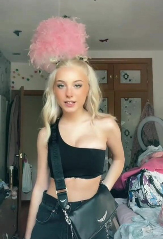 2. Luscious Aaamalia in Black Crop Top