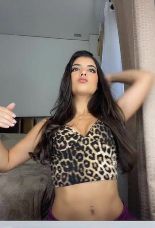 2. Luscious Adriana Daabub in Leopard Crop Top