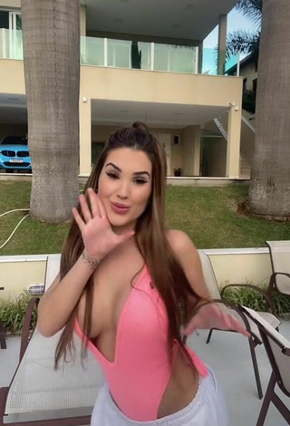 3. Sultry Alannis Proença Shows Cleavage in Pink Swimsuit (Side Boob)