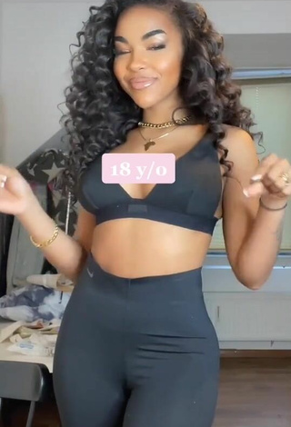 2. Sexy Alicia Awa Shows Cleavage in Black Bra