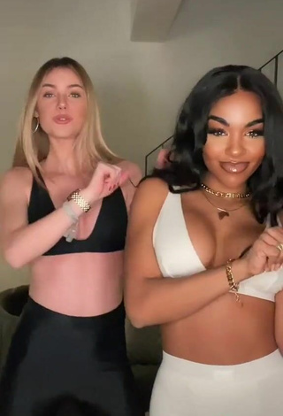 4. Sultry Alicia Awa Shows Cleavage in Bra (Side Boob)