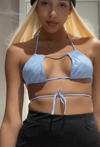 4. Hot Alisha Kone Shows Cleavage in Blue Bikini Top (Side Boob)