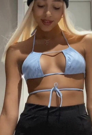 5. Hot Alisha Kone Shows Cleavage in Blue Bikini Top (Side Boob)