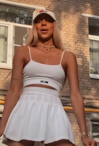 6. Sultry Alisha Kone in White Crop Top