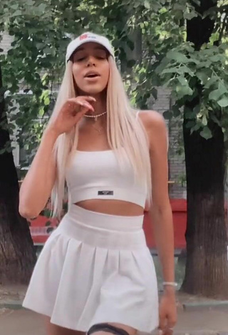 Luscious Alisha Kone in White Crop Top