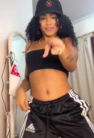 Sweet Angel Oficial in Cute Black Crop Top