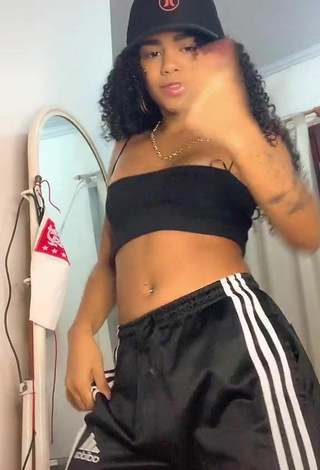 2. Sweet Angel Oficial in Cute Black Crop Top