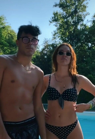 4. Sexy Anna Ciati Shows Cleavage in Polka Dot Bikini