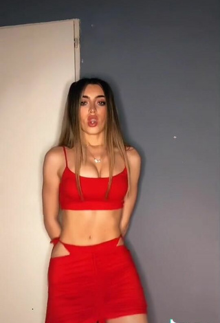 5. Ariadna Leyes Shows Cleavage in Seductive Red Crop Top