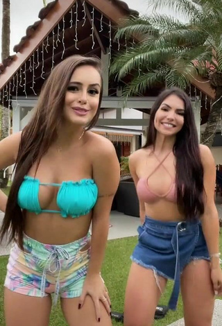 Luscious Bianca Jesuino in Turquoise Bikini Top (Side Boob)