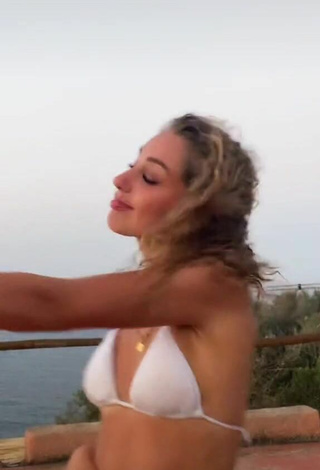 2. Seductive Carlotta Fiasella Garbarino Shows Cleavage in White Bikini