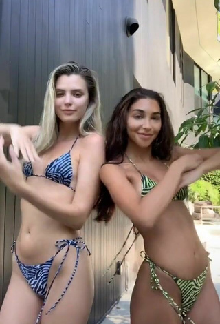 Titillating Chantel Jeffries Shows Cleavage in Zebra Bikini