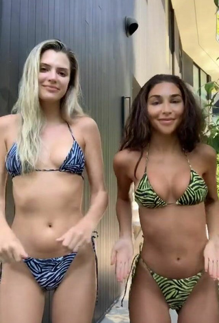 6. Titillating Chantel Jeffries Shows Cleavage in Zebra Bikini