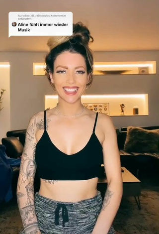 2. Titillating Aline Jost Shows Cleavage in Black Crop Top and Bouncing Tits